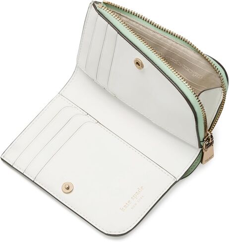 kate spade new york Devin Painterly Bouquet Embossed Smooth Leather Small Compact Wallet, Cedar Stand Multi in Saudi Arabia