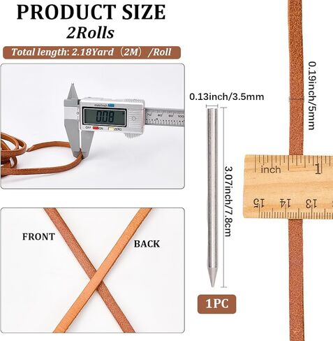 GORGECRAFT 4M Catchers Mitt Lace Cowhide Leather Brown Portable Sport Baseball Softball Glove Repair Flat Laces Kit with Stainless Steel Lacing Needle for Catchers Gloves Athletes Supplies in Saudi Arabia