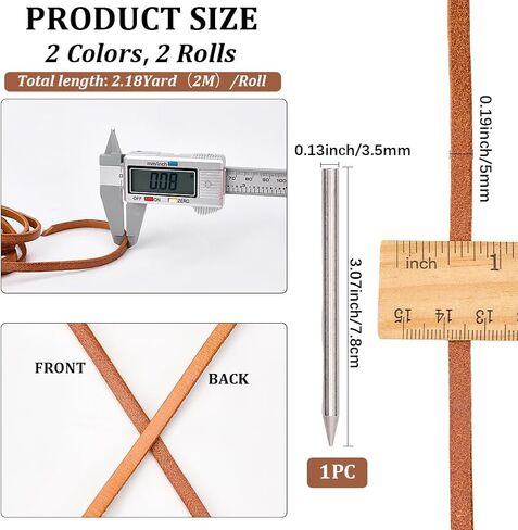 GORGECRAFT 4M Catchers Mitt Lace Cowhide Leather Brown Portable Sport Baseball Softball Glove Repair Flat Laces Kit with Stainless Steel Lacing Needle for Catchers Gloves Athletes Supplies in Saudi Arabia