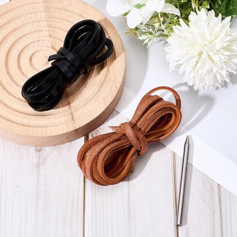 GORGECRAFT 4M Catchers Mitt Lace Cowhide Leather Brown Portable Sport Baseball Softball Glove Repair Flat Laces Kit with Stainless Steel Lacing Needle for Catchers Gloves Athletes Supplies in Saudi Arabia