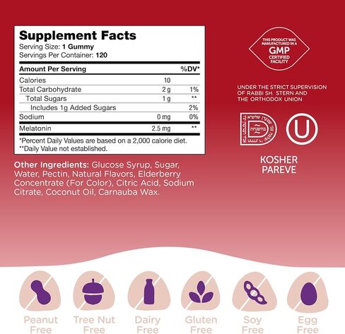 Zahler - Chapter One Sleep Melatonin Gummies for Kids and Come (60 Flassed Gully) - 2.5 mg melatonin gummy - Kids Melatonin Kosher Sleep Gummies - Natural Kids Melatonin for Element in Kuwait