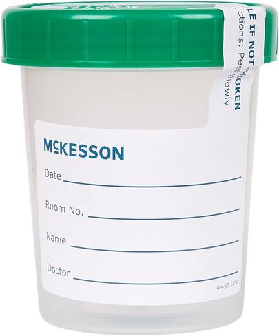 McKesson Specimen Container, Sterile, Translucent, Screw Cap, Leak-Resistant Lid, 4 oz / 120 mL, 1 Count in Saudi Arabia