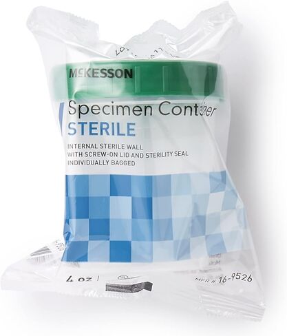 McKesson Specimen Container, Sterile, Translucent, Screw Cap, Leak-Resistant Lid, 4 oz / 120 mL, 1 Count in Saudi Arabia
