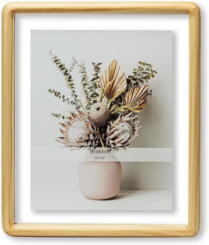5x7 Floating Picture Frame Collage, Solid Pine Wood with Double Sided Real Glass, Fits Two 5x7 Photos or Use as One 8x12 Picture Frame, Wall Hanging or Tabletop Free-Standing Display, Nature in Saudi Arabia