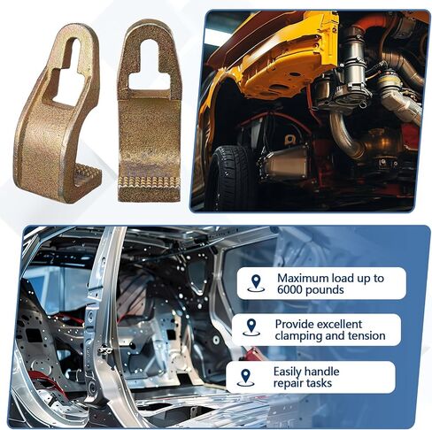 2 Pcs 3-Ton Sill Hook Dent Puller Clamp Frame Puller with Serrated Teeth Dent Remover Tool for Car Body Repair Tool Kit in Saudi Arabia