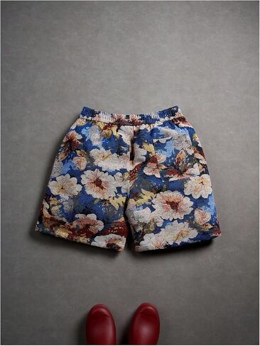GORGLITTER Men's Floral Rave Shorts Drawstring Waist Summer Shorts with Pockets in Kuwait