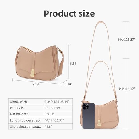 Prettyzys Crescent Shoulder Bag for Women, Vintage Retro Vegan Leather Clutch Tote Handbags Crossbody Bags Handbag for Women in Kuwait