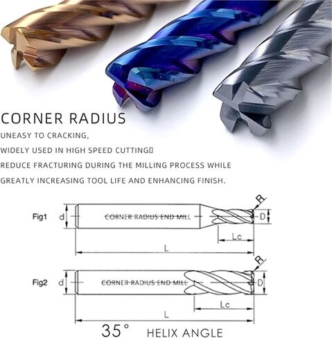 1pc ركن نصف قطرها مطحنة R Bullnose CNC Tungsten Carbide Clutter Cutter Machining Metal Router Tool 3 4 Flutes R0.5 R1 (4F-BB2055،6R1XD6X50) in Kuwait