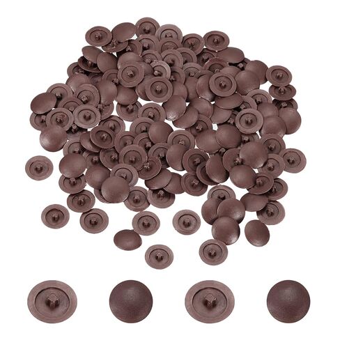 أغطية المسمار Uxcell ، 108pcs 12mm-أغطية غطاء المسمار ذات الذات البلاستيكية ، قابس ثقب الغطاء الزخرفي للقطر 7-8 ملم مسطح فيليبس مسطح (أسود) in Saudi Arabia