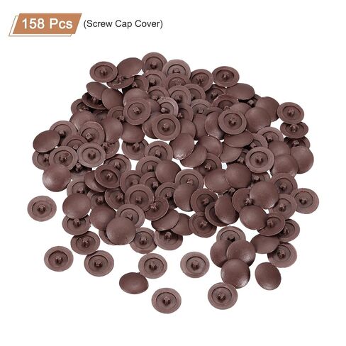 أغطية المسمار Uxcell ، 108pcs 12mm-أغطية غطاء المسمار ذات الذات البلاستيكية ، قابس ثقب الغطاء الزخرفي للقطر 7-8 ملم مسطح فيليبس مسطح (أسود) in Saudi Arabia