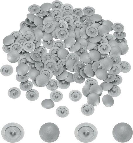 uxcell Screw Caps, 108Pcs 12mm - Plastic Self-Tapping Screw Cap Covers, Decorative Cover Hole Plug for Diameter 7-8mm Flat Phillips Screw (Black) in Saudi Arabia