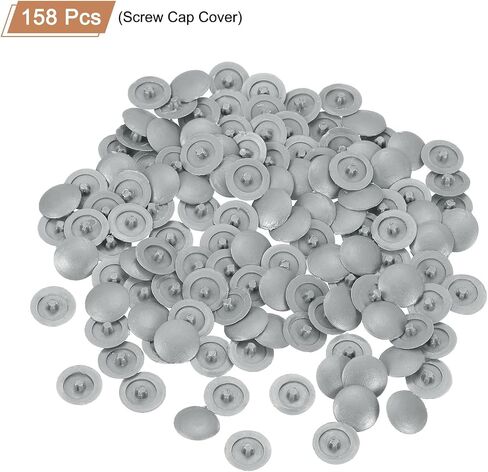 uxcell Screw Caps, 108Pcs 12mm - Plastic Self-Tapping Screw Cap Covers, Decorative Cover Hole Plug for Diameter 7-8mm Flat Phillips Screw (Black) in Saudi Arabia