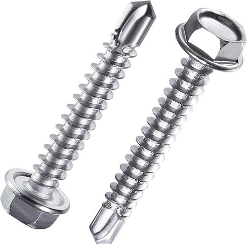 440 Pcs 410 Stainless Steel Sheet Metal Self-Tapping Screws Combination Set with Flat Head, Large Flat Head and Hexagon Head Screws in Saudi Arabia