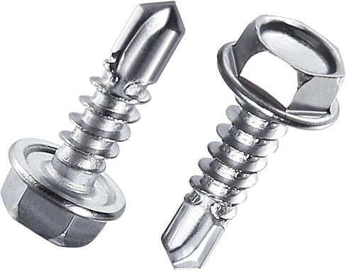 440 Pcs 410 Stainless Steel Sheet Metal Self-Tapping Screws Combination Set with Flat Head, Large Flat Head and Hexagon Head Screws in Saudi Arabia