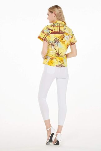 Matchable Family Hawaiian Luau Men Women Girl Boy Clothes in Sunset Yellow in Saudi Arabia