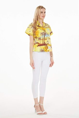 Matchable Family Hawaiian Luau Men Women Girl Boy Clothes in Sunset Yellow in Saudi Arabia