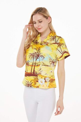 Matchable Family Hawaiian Luau Men Women Girl Boy Clothes in Sunset Yellow in Saudi Arabia
