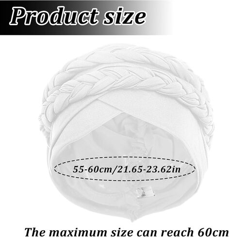 Cotton Beanie Twist Headscarf Stretchy Turban Cap African Women Turban Caps Pre-Tied Double Twisted Braids Wrap Hat Scarf Headwrap Hat Beanie Headwraps - Black in Saudi Arabia