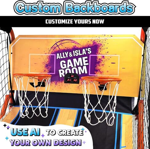 PartyLife 2-Player Basketball Arcade Game w/Optional LED Lights | Electronic Scoring | 5 Balls, 1 Pump, 8 Games | Folding Design | Heavy-Duty Steel Frame | Fun for Everyone - Choose Your Model in Saudi Arabia