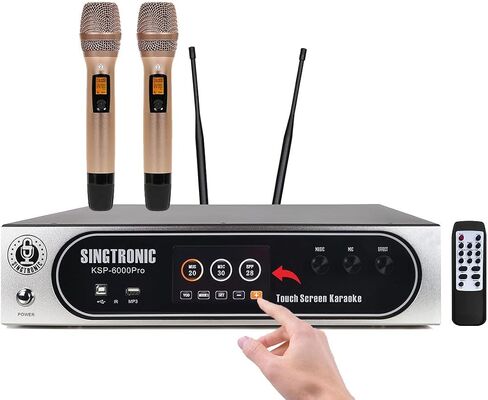 KSP-6000Pro 6000W Professional 3-in-1 Digital Karaoke Amplifier | 4-Channel Sound Processor + Wireless Mics + Anti-Feedback | Class D Power | Home or Stage Use in Saudi Arabia