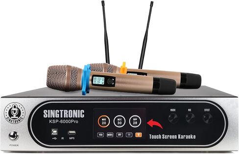 KSP-6000Pro 6000W Professional 3-in-1 Digital Karaoke Amplifier | 4-Channel Sound Processor + Wireless Mics + Anti-Feedback | Class D Power | Home or Stage Use in Saudi Arabia