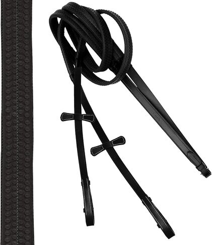 Exion Hunter Anatomic English Bridle for Horses with Rubber Reins | Premium Leather Designer Raised Padded Bridle | Show, Jumping & Training Bridle | Black & Brown | Full, Cob, Over Sizes in Kuwait