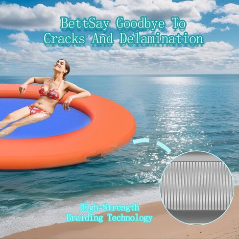 8x6 Ft Inflatable Floating Dock – Heavy Duty Water Platform for Pool & Lake, Waterproof, Durable, Portable Raft for Relaxing, Tanning, Parties, 7" Thick, Perfect for Adults in Saudi Arabia