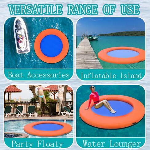 8x6 Ft Inflatable Floating Dock – Heavy Duty Water Platform for Pool & Lake, Waterproof, Durable, Portable Raft for Relaxing, Tanning, Parties, 7" Thick, Perfect for Adults in Saudi Arabia