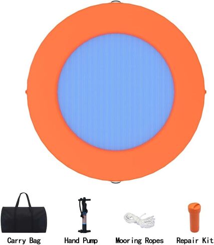 8x6 Ft Inflatable Floating Dock – Heavy Duty Water Platform for Pool & Lake, Waterproof, Durable, Portable Raft for Relaxing, Tanning, Parties, 7" Thick, Perfect for Adults in Saudi Arabia