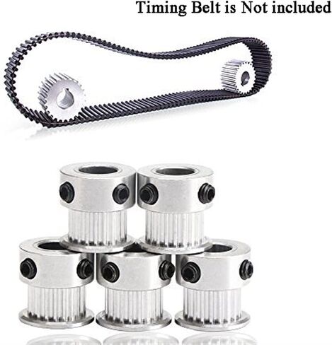 Zyaobei-Timing Pulley 3D Printer Parts GT2 20teeth 16 20 أسنان Bore 5mm/6.35mm/8mm Pulley Alumium Pulley لـ GT2-6mm حزام التوقيت المفتوح ، 2pcs ، يستخدم على نطاق واسع (الحجم: 20T W6 B5) in Kuwait