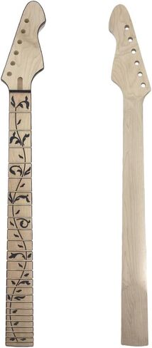 Maple Guitar Neck maple Fretboard 22 fret 25.5inch Firebird Head Black Vine Inlay Unfinished bolt on in Saudi Arabia