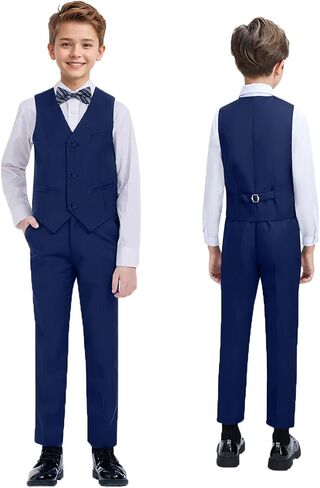 Boys Suit Slim Fit Suit for Kids Formal Outfits Vest Suit 6 Pcs Wedding Ring Bearer Suits Set in Saudi Arabia