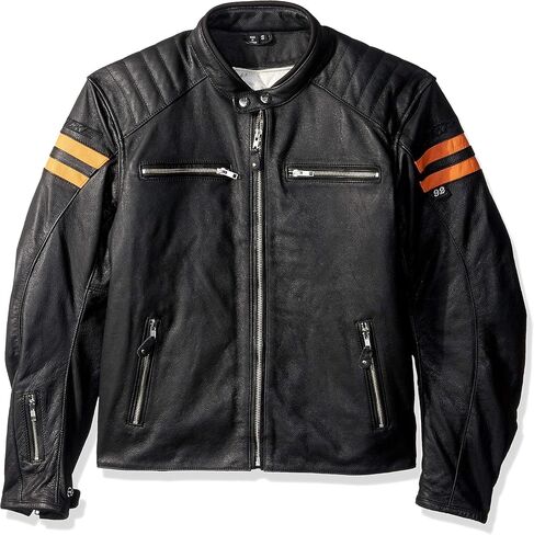 Mens Motorcycle Passing Link Triple Vent Distressed Black Cowhide Leather Jacket with Dual Vents in Saudi Arabia