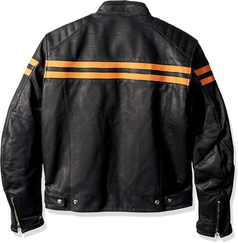 Mens Motorcycle Passing Link Triple Vent Distressed Black Cowhide Leather Jacket with Dual Vents in Saudi Arabia