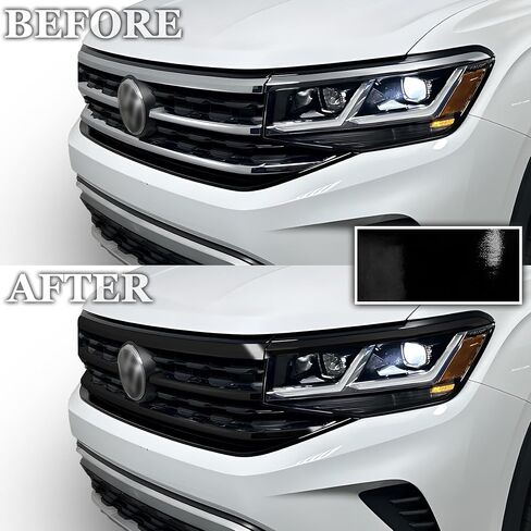 BOGAR TECH DESIGNS Compatible with Volkswagen Atlas Cross Sport 2020-2025 Rear Bumper Chrome Delete Overlay Film, Gloss Black in Saudi Arabia