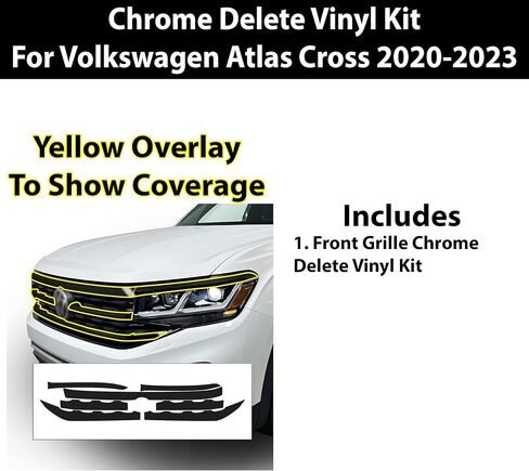 BOGAR TECH DESIGNS Compatible with Volkswagen Atlas Cross Sport 2020-2025 Rear Bumper Chrome Delete Overlay Film, Gloss Black in Saudi Arabia
