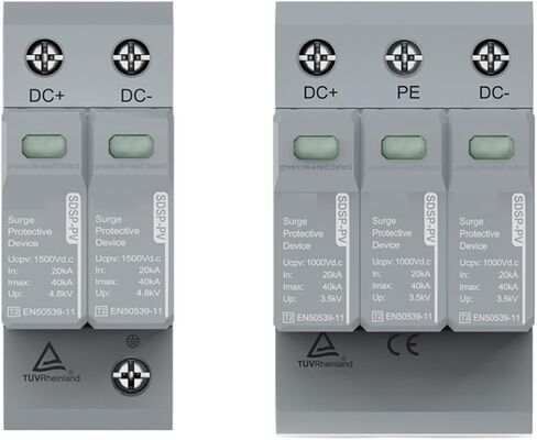 Din Rail 2P 3P Solar PV Low Voltage DC 600V 800V 1000V 1500V 20KA-40KA Surge Arrester Lightning Protector SPD(3P 1500V) in Kuwait
