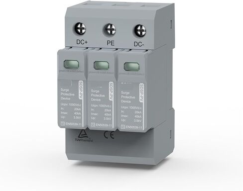 Din Rail 2P 3P Solar PV Low Voltage DC 600V 800V 1000V 1500V 20KA-40KA Surge Arrester Lightning Protector SPD(3P 1500V) in Kuwait
