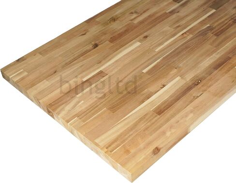 BingLTD- 6 ft x 39 in x 1.5 in Unfinished Acacia Solid Wood Butcher Block Island Countertop with Square Edge in Kuwait