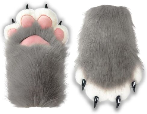 Blue Therian Paws Comfy Furry Paws Faux Fur Fursuit Paws, Fluffy Therian Stuff Therian Gear Therian Clothes, Cute Cat Paw Gloves Therian Gloves with Claws, Fox Paws Wolf Paws, Cosplay Furry Costume in Saudi Arabia