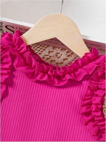 GORGLITTER Girl's Sleeveless Tees Crop Tops Round Neck Ribbed Knit Cute Tank Top in Saudi Arabia