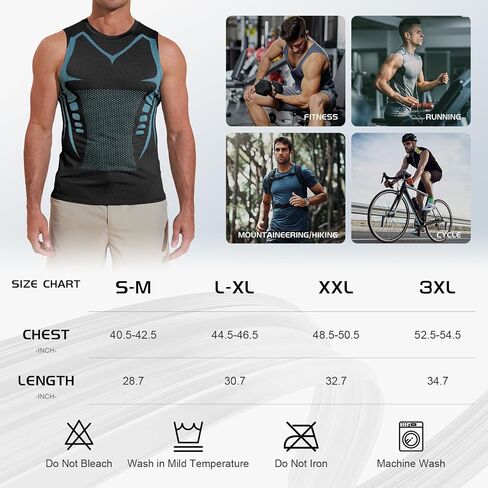Beotyshow Ionic Shaping Sleeveless Shirt Gynecomastia Compression Shirts Slimming Body Shaper Vest Shapewear Tank Top Undershirts for Men in Saudi Arabia