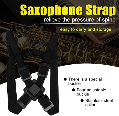 حزام ساكس الكتف قابل للتعديل ساكسفون الصدر حزام كتف الكتف خطاف بوكيل منتظم لسيارة السوبرانو تينور ألتو ساكس in Kuwait