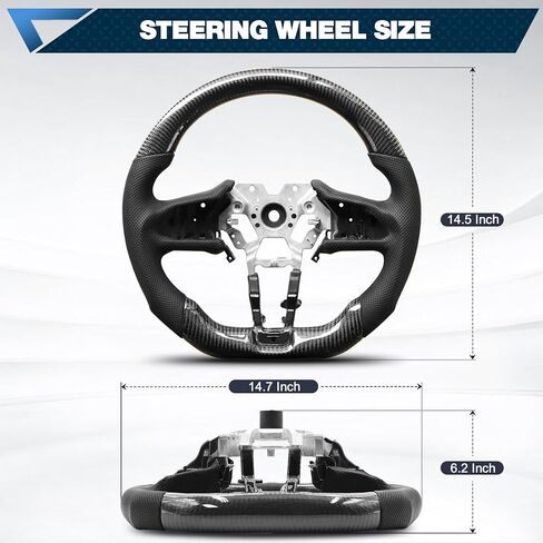 Carbon Fiber Steering Wheel for Infiniti G37 G37X 2007-2013, D-shaped Flat-bottom Nappa Perforated Leather Grip with Replacement Trim in Saudi Arabia