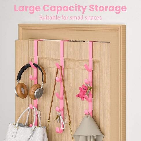 Over The Door Hooks, Metal Door Hooks for Hanging, Over The Door Purse Organizer for Door Coat Hanger, Back of Shower for Hanging Towel Rack Clothes, Hat, Bathroom, Closet (White-2Packs) in Kuwait
