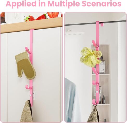 Over The Door Hooks, Metal Door Hooks for Hanging, Over The Door Purse Organizer for Door Coat Hanger, Back of Shower for Hanging Towel Rack Clothes, Hat, Bathroom, Closet (White-2Packs) in Kuwait