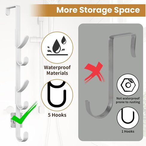 Over The Door Hooks, Metal Door Hooks for Hanging, Over The Door Purse Organizer for Door Coat Hanger, Back of Shower for Hanging Towel Rack Clothes, Hat, Bathroom, Closet (White-2Packs) in Kuwait