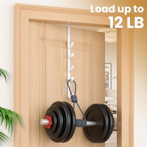 Over The Door Hooks, Metal Door Hooks for Hanging, Over The Door Purse Organizer for Door Coat Hanger, Back of Shower for Hanging Towel Rack Clothes, Hat, Bathroom, Closet (White-2Packs) in Kuwait