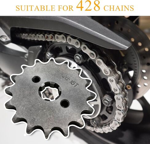Motorcycle Front Engine Sprocket, 428-17T 17mm Mini Bike ATV Sprocket with Washer & 2 Bolts, Engine Sprocket for 50cc 70cc 90cc 125cc 140cc 160cc Quard Dirt Bike Motorcycle in Saudi Arabia