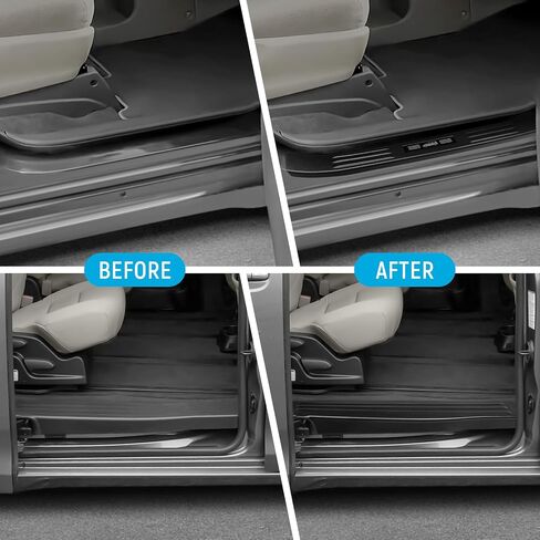 Zzeqyg 4 PCS ABS ABS Carbon Carbon Fiber Sill Protector متوافق مع Toyota Sienna 2021 2022 2023 2024 2025 إكسسوارات حراس عتبة الباب in Kuwait